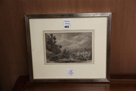 19th century English School A View of Pontypridd and a watercolour Near Busted 6 x 9in. and 3.5 x 5in.